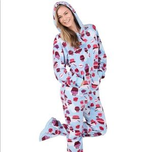 Cupcake Adult Hooded Fleece Onesie